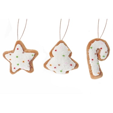 Décorations En Tissu À Suspendre En Forme De Biscuit En Pain DÉpices (Assortiment) - Lot De 12