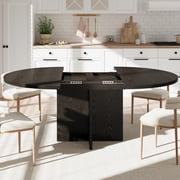 Kojooin 43.3-59 Inch Extendable Dining Table for 4-8, Round to Oval Space-Saving Kitchen Table