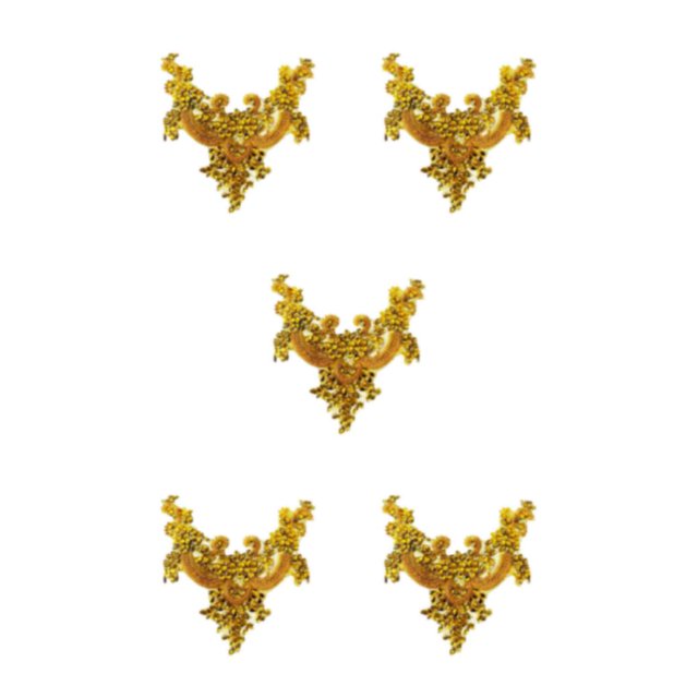Wweixi Fine Workmanship Applique Sew On Beads Trim Patches For Beautiful And Fashionable Designs Acrylic Durable For Long Time yellow 5Set