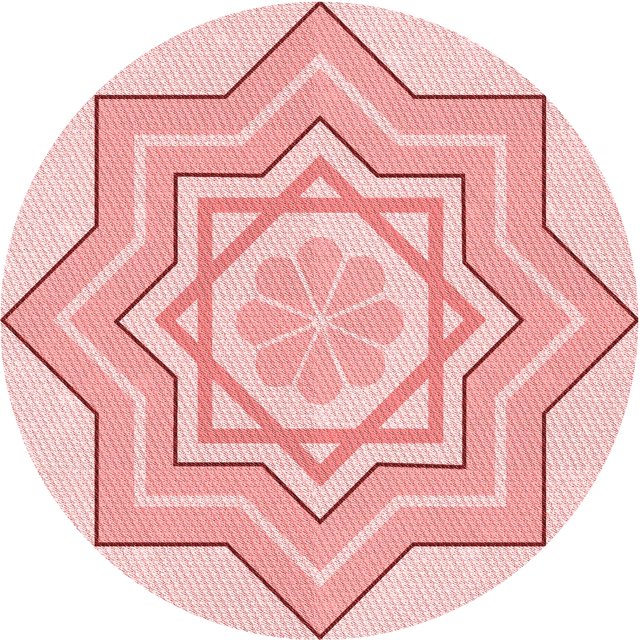 Ahgly Company Machine Washable Indoor Round Transitional Light Red Pink Area Rugs, 8' Round