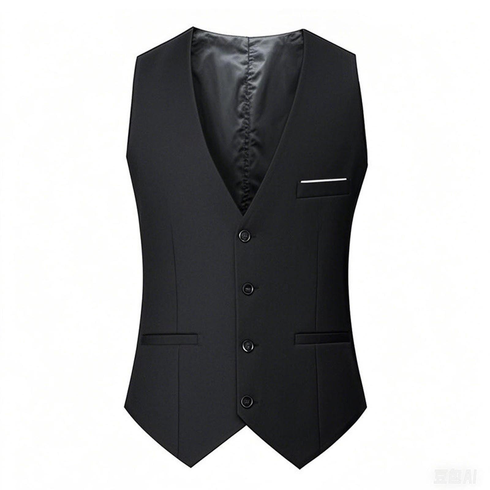 TIMIFIS Men's Classic Dress Vest Waistcoat Formal Business Wedding Prom ...