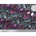 thumbnail image 3 of Soimoi Poly Georgette Fabric Star,Crossbones & Skull Halloween Printed Fabric 1 Yard 52 Inch Wide, 3 of 3