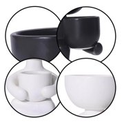 Xingzhi Ceramic Flower Pot Human Flower Vase Plant Pot Planter White 10x9x6cm