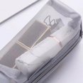 thumbnail image 3 of Clear Mesh Cosmetic Bag - Portable Travel Makeup Storage with Zipper, 3 of 8
