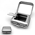 thumbnail image 1 of Portable Windproof Waterproof Mini Ashtray with Lid - Universal Car Ashtray & Portable Ashtray, Car Accessories, for Car/Home Smoke Storage & Clean Use, Silver,2PCS, 1 of 7