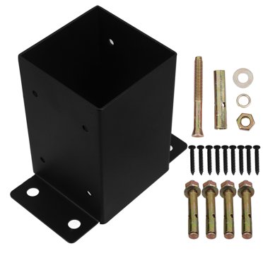 Miangastore Ancrages de Poteaux de Clôture en Fer Noir pour Construction Extérieure 1 Ensemble