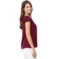 thumbnail image 4 of INSPIRE CHIC Blouse Haut pour Femme à Col en V, de Travail Décontracté, à Manches Courtes, 4 of 4