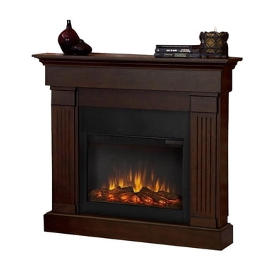 Real Flame Canada Crawford Wood Slim Line Electric Fireplace in Chestnut Oak