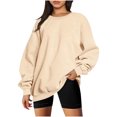 thumbnail image 1 of DPTALR Femmes Solide Col Rond Velours Automne et Hiver Manches Longues Hoodies Tops, 1 of 4