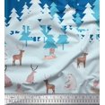 thumbnail image 2 of Soimoi Silk Fabric Cedar Tree & Snowflake Panel Print Fabric by The Yard 42 Inch Wide, 2 of 3
