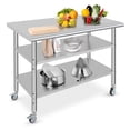 thumbnail image 2 of EDTara Stainless Steel Work Table with Wheels, Heavy Duty Kitchen Prep Workbench, NSF Commercial Table with Adjustable Undershelf for Hotel & Garage, 2 of 9
