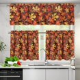 thumbnail image 2 of Maple Leaf Kitchen Window Curtains Valance and Tier Set, 3 Piece Set Rod Pocket Short Curtains, Fall Window Treatment for Bathroom Living Room Bedroom, Easy to Install, 2 of 5