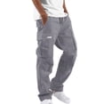 thumbnail image 2 of WRKEKC Cargo Pants for Men Pocket Patch Drawstring Multiple Pockets Straight Leg Work Pants Outdoor Fitness Pants for Active Wear, 2 of 6