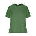 thumbnail image 4 of JIRNDf Chemises pour Femmes Hauts Tendance Été Col à Revers Manches Courtes Mode Tunique Décontractée Blouse Verte TTG, 4 of 6