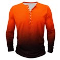 thumbnail image 2 of RXIRUCGD Chemises Blouses Décontractées à Manches Longues à Col Rond pour Hommes avec Boutons Imprimés, Orange, Taille : 2TG, 2 of 4