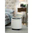 thumbnail image 3 of Designs4Comfort Pouf Rond d'Appoint avec Rangement en Similicuir Ivoire Blanc, 3 of 10