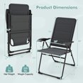 thumbnail image 3 of Gymax 2PCS Patio Folding Chairs Back Adjustable Reclining Padded Garden Furniture, 3 of 8