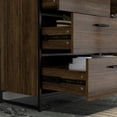 thumbnail image 4 of OXYLIFE Kitchen Sideboard Buffet, Metal Mesh Door Pantry Storage Cabinet Walnut, 4 of 6