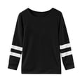thumbnail image 1 of WEIYLL T-Shirts Filles Manches Longues Poignets Col Rond Patchwork Chaud Doux Hauts Enfant pour 4-5 Ans, 1 of 5