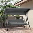 thumbnail image 2 of Outsunny 3 Person Porch Swing Bed with Adjustable Canopy Dark Grey, 2 of 10