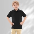 thumbnail image 2 of T-shirts Garçons Été Décontracté Manches Courtes Polo Classique à Col Noir 10-11 Ans, 2 of 5