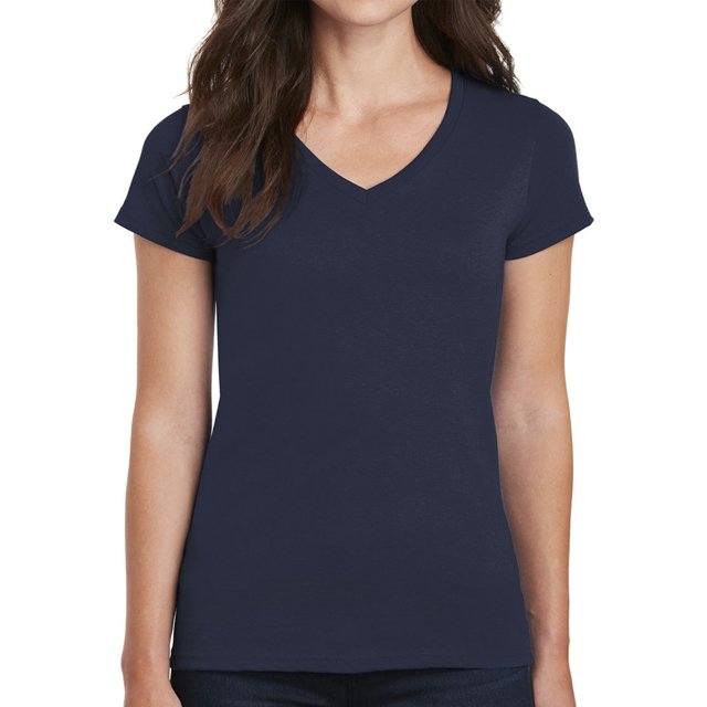 Gildan - T-Shirt à Col en V pour Femmes en Coton Épais