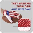 thumbnail image 3 of HANDLANDY Gants de Football pour Jeunes, Gants Adhésifs à Grand Récepteur pour Enfants et Adultes, Gants de Football Extensibles Blancs et Rouges, TP, 3 of 6