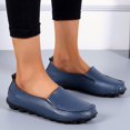 thumbnail image 4 of B91xZ Chaussures Plates Confortables en Cuir pour Femmes, Bleu Foncé 8, 4 of 5