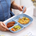thumbnail image 2 of yulier Assiette Compartimentée en Plastique, Assiette Incassable en Paille de Blé à 3 Compartiments, Assiette de Souper Légère Réutilisable, Compatible Micro-Ondes et Lave-Vaisselle, 2 of 7