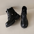 thumbnail image 4 of Womens Winter Boots Ankle Boots Printed Round Toe Lace-Up Front Low Heel Ankle Boots, 4 of 9