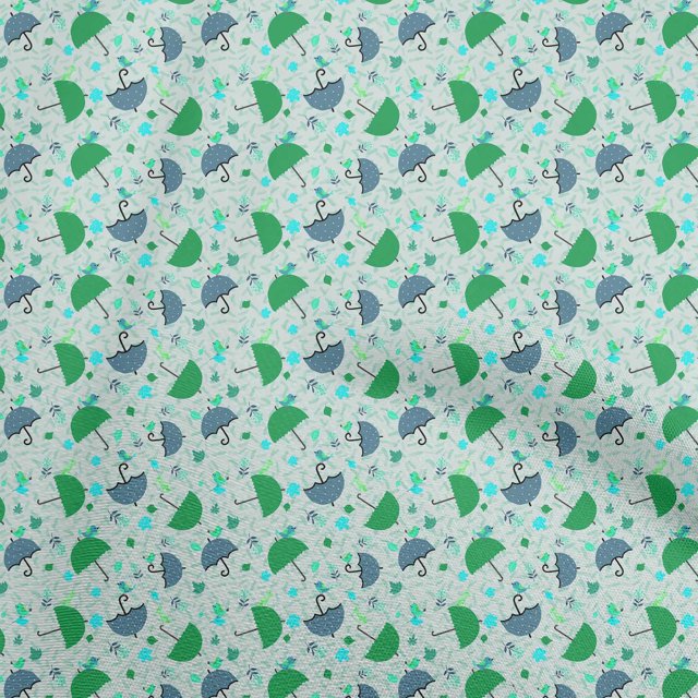 oneOone Cotton Cambric Light Blue Fabric Autumn Craft Projects Decor Fabric Printed By The Yard 56 Inch Wide