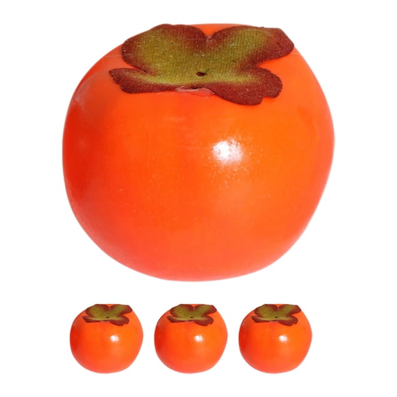 Shisuyan 4pcs Mini Simulation Persimmon Prop Fake Persimmon Decorative Foams Persimmon Faux Fruit Props