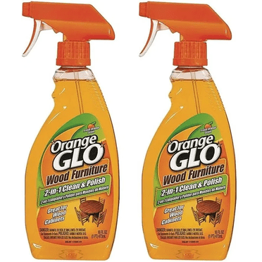 Orange Glo 11995, 2-in-1 Clean & Polish Wood Furniture Spray, 16oz, 2pk