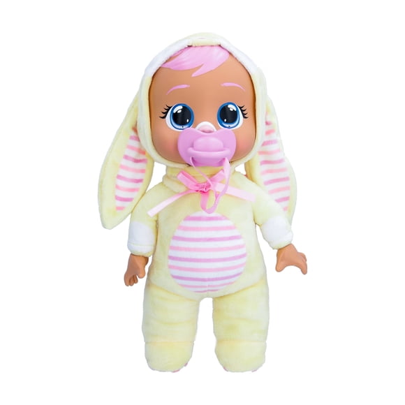 Cry Babies Minuscules Câlins Lapins Sally Poupée Bébé de 9 Pouces, Cries Real Tears, Pyjama Lapin Jaune, Jouet en Peluche Doux pour Enfants de 18 Mois et Plus