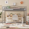 thumbnail image 1 of GloryStar Twin Loft Bed Frame, Compact Metal Loft with Adjustable Ladder & 400 lb Capacity for Kids’ Rooms or Dorms, No Box Spring Needed, 1 of 8