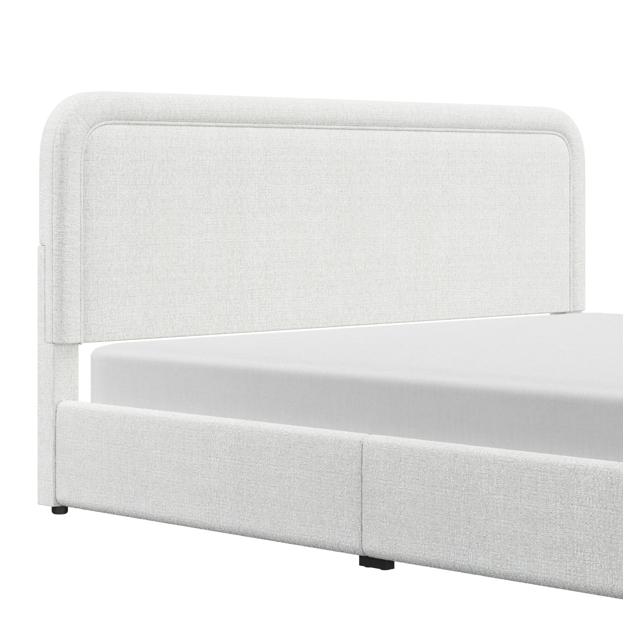 Lit plateforme double Juliet en tissu bouclé – Better Homes & Gardens, couleur ivoire