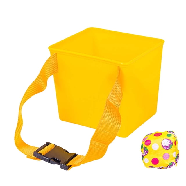KLKCMS Seaux Poire Jeu de Lancer, Sacs de Sable à Lancer dans un Seau pour Enfants, Seaux Jaunes Intérieur Extérieur