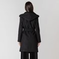 thumbnail image 3 of Devoted hooded long sleeve A-line jacket with a belt, 3 of 5