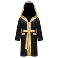 thumbnail image 1 of Alvivi Enfants Garçons Robe de Boxe Art Martial Muay Thaï Uniforme Manches Longues Kick Boxe Robe à Capuche Ensembles Noir 16, 1 of 7