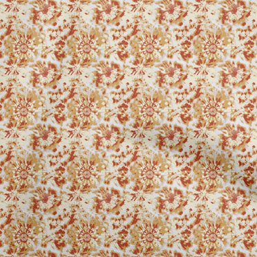 oneOone Rayon Orange Fabric Asian Tie & Dye Dress Material Fabric Print Fabric By The Yard 56 Inch Wide
