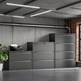 thumbnail image 2 of 4 Drawer Lateral File Cabinet with Lock, Metal Filing Cabinet for Home Office, Metal Filing Storage Vertical Cabinets, Printer Stand, Fits A4/Letter/Legal Size File Folders(Black), 2 of 9