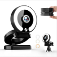 thumbnail image 1 of SenseiPhoto Webcam with Light and Microphone, Led Ring Light with Auto-Focus & 3 Level Brightness Power with Touch Control, 1 of 6