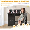 thumbnail image 3 of Costway Kids Wooden Study Desk & Chair Writing Table w/Drawer Storage Cabinet, 3 of 10