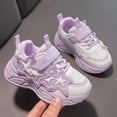 thumbnail image 2 of yocbz Girls Shoes Non-Slip Rubber Sole Sneakers Girls Sports Shoes Fashionable New Pattern Simple Cute Flat Botm Comtable Mesh Breathable Non Slip Hook Loop Seasonal Casual Shoes Purple,13.5, 2 of 6