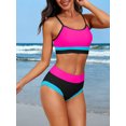 thumbnail image 3 of Scoop Neck Bikini Sets for Womens Adjustable Straps Bathing Suit High Waisted Two Piece Swimsuit, 3 of 8