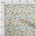 thumbnail image 2 of oneOone Rayon Orange Fabric Asian Japanese Koi Fish With Wave Sewing Material Print Fabric By The Yard 56 Inch Wide, 2 of 4