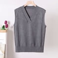 thumbnail image 2 of MeetoTime Chandail Sans Manches pour Femme, Col en V, Basique, Uniforme, Tricot, Camisole Tricotée, 2 of 7