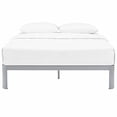 thumbnail image 4 of Modway Corinne Steel Modern Mattress Foundation Full Bed Frame with Wood Slat Support in Gray, 4 of 5