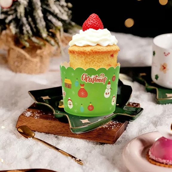 Moules à Cupcakes en Papier, Caissettes à Muffins, Résistantes à la Graisse, Fournitures de Cuisson pour la Maison, Fête, Dessert, Noël, Réutilisables, Antiadhésifs