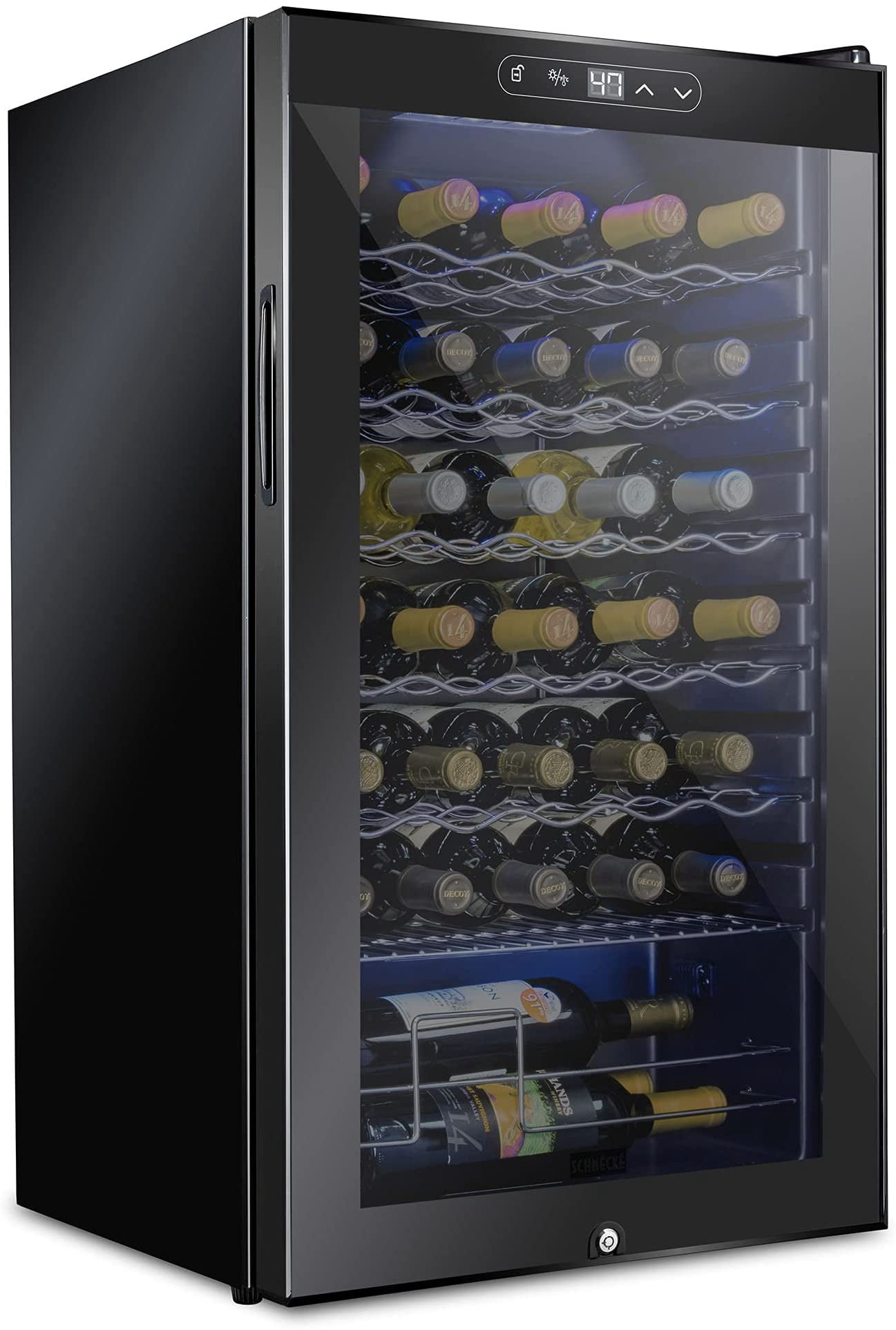 Schmecke Réfrigérateur à vin, Réfrigérateur à vin debout, Réfrigérateur à vin de 34 bouteilles
